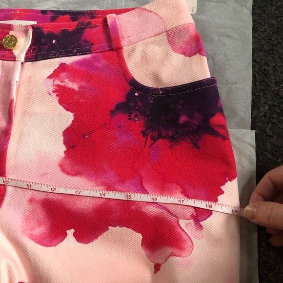NWT Celine Pink Floral Stretch Denim Trousers 10 - Picture 8 of 15